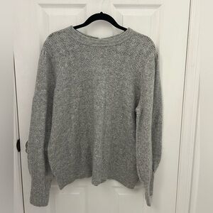Joe Fresh Grey Patterned Sweater with Keyhole Back, Sz XL